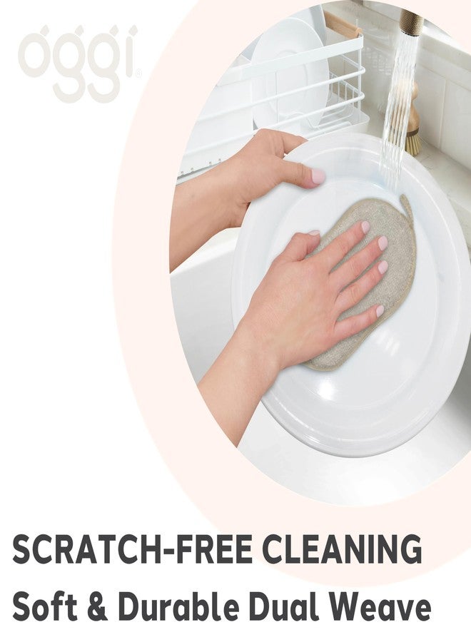 OGGI Bambou Odor-Free Kitchen Sponges - Natural Kitchen Sponges for Dishes, 91% Bamboo-Derived Rayon Cellulose Fiber, Reusable, Absorbent, Hygienic, Durable, Non-Scratch, Washable - 3 pcs, 7x4 - Image 4